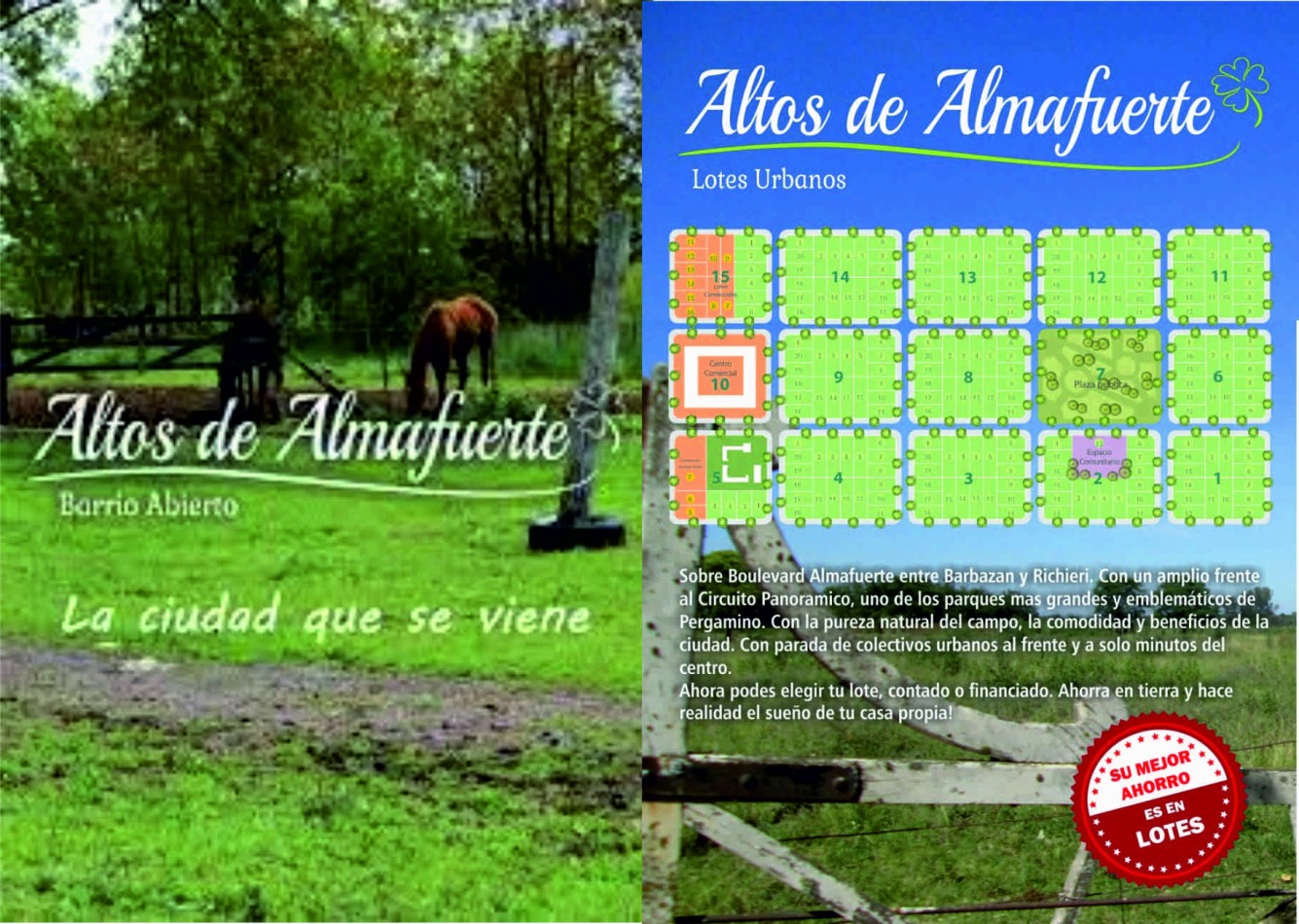 Pergamino Terrenos en venta - Bv. Almafuerte entre Barbazan y Parborel 