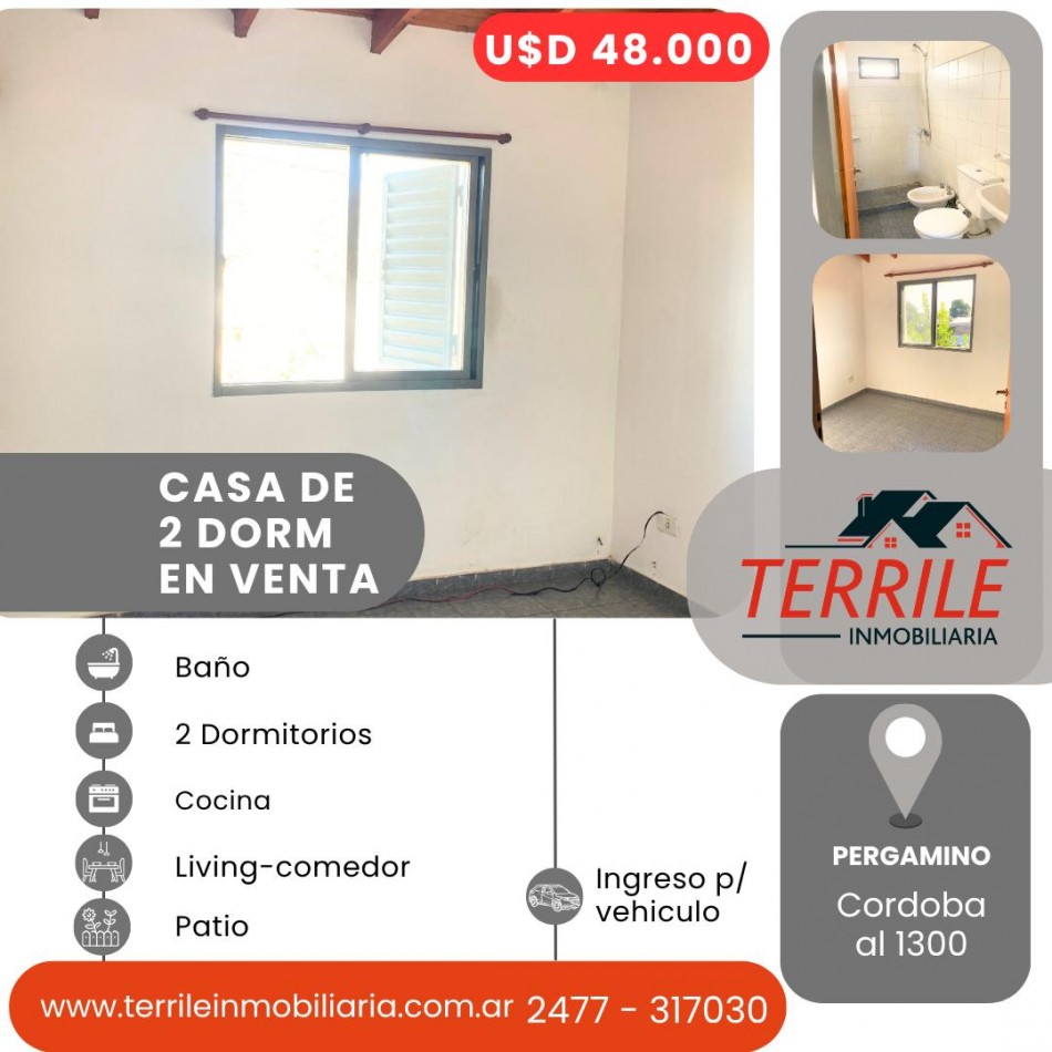 Pergamino Casa 2 Dorm en venta - Cordoba al 1300 