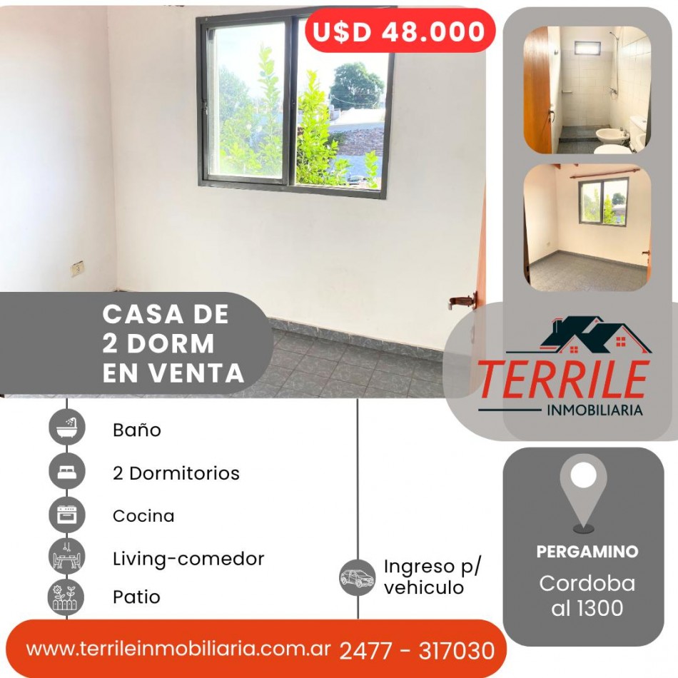 Pergamino Casa 2 Dorm en venta - Cordoba al 1300 