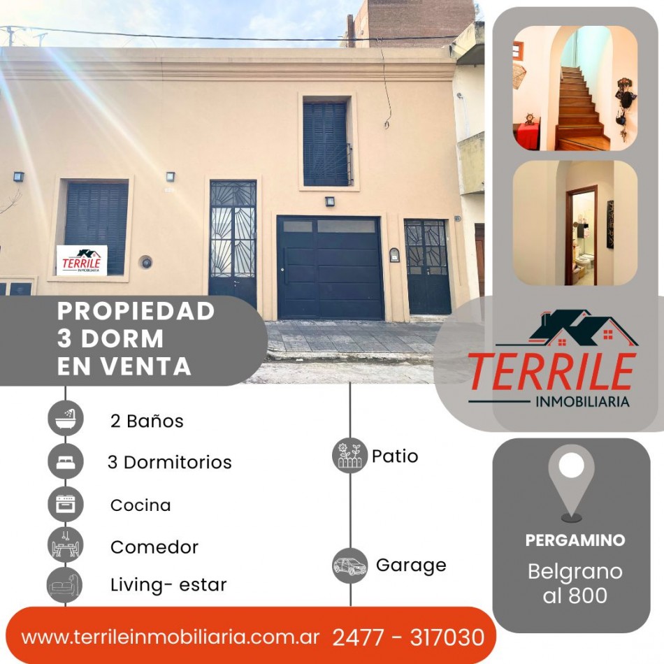 Pergamino Excelente Propiedad en venta 3 Dorm - Zona centrica - Belgrano al 800 