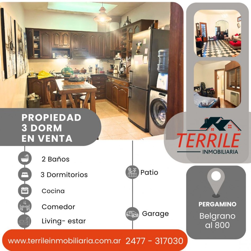 Pergamino Excelente Propiedad en venta 3 Dorm - Zona centrica - Belgrano al 800 