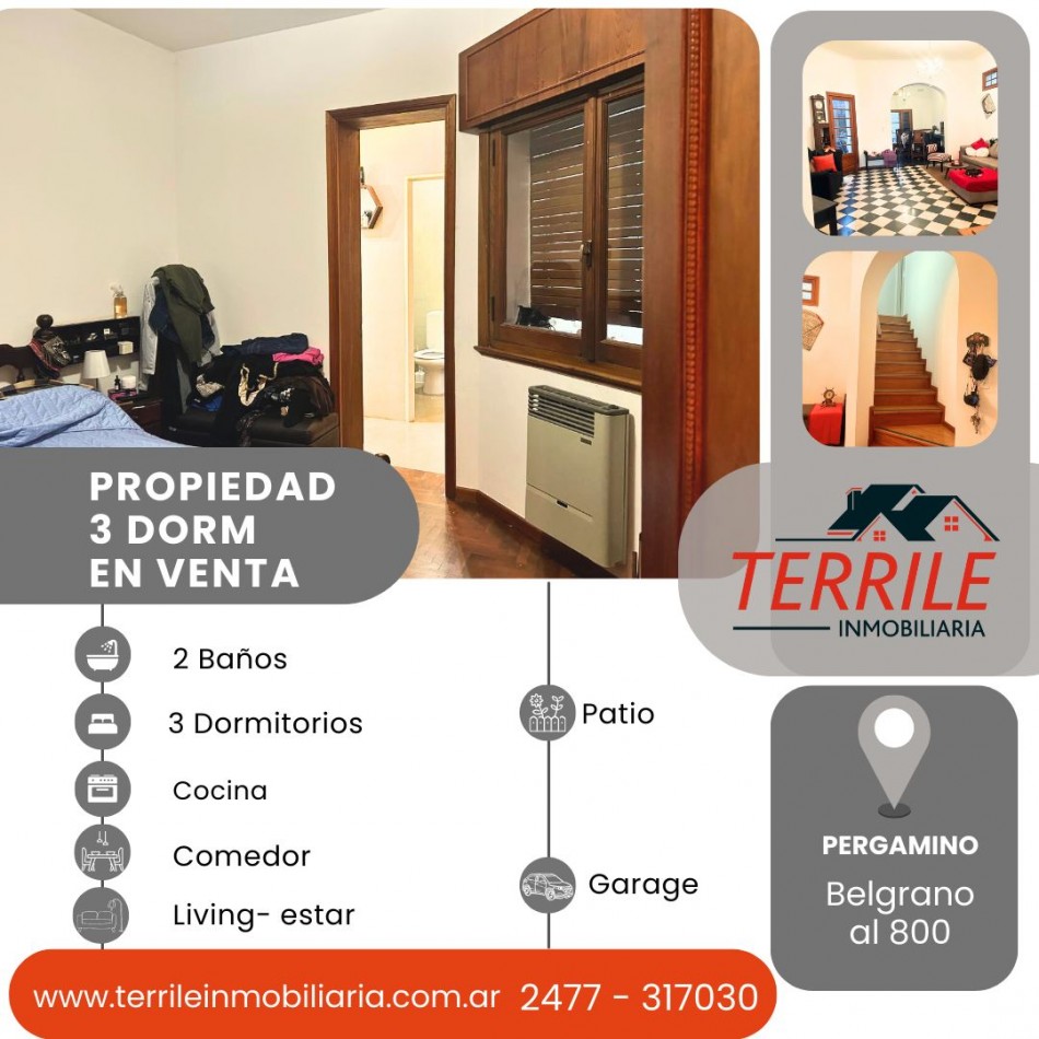 Pergamino Excelente Propiedad en venta 3 Dorm - Zona centrica - Belgrano al 800 