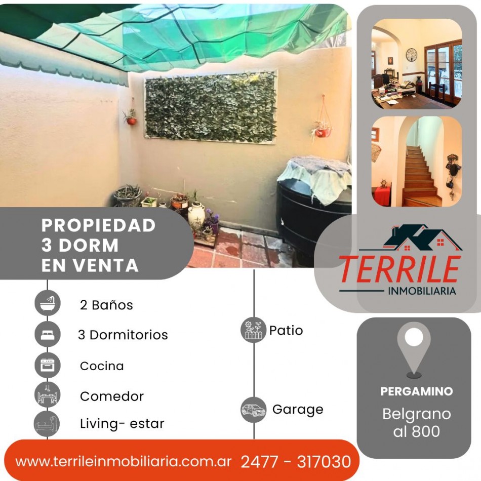 Pergamino Excelente Propiedad en venta 3 Dorm - Zona centrica - Belgrano al 800 