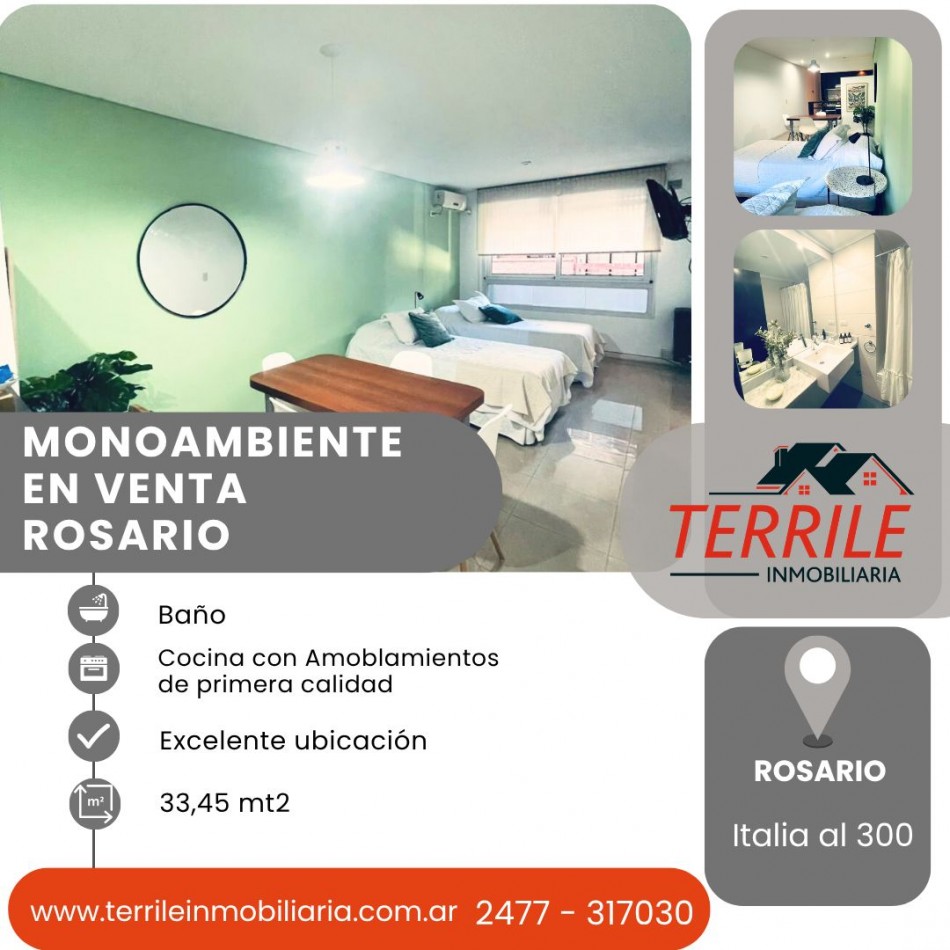 Rosario Excelente Monoambiente en venta - Italia al 300 