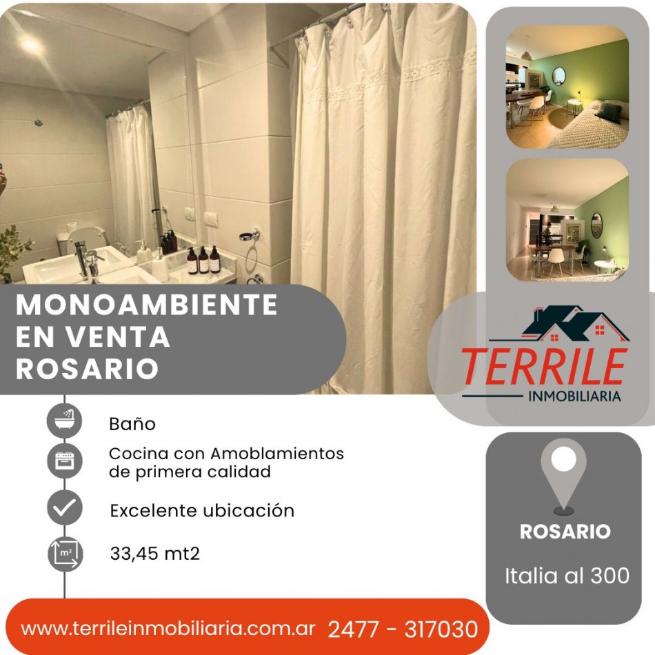 Rosario Excelente Monoambiente en venta - Italia al 300 