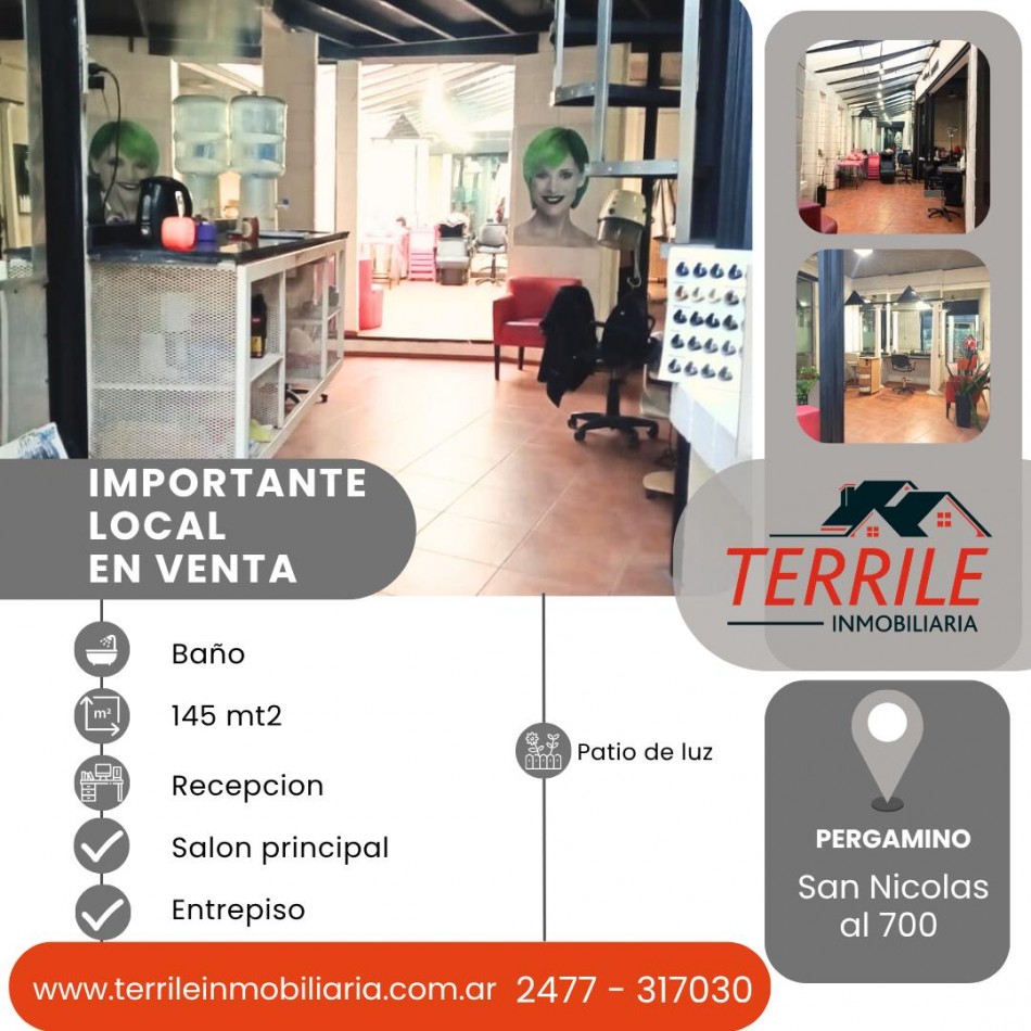 Pergamino Excelente Local en venta - San Nicolas al 700 - Sobre Peatonal 