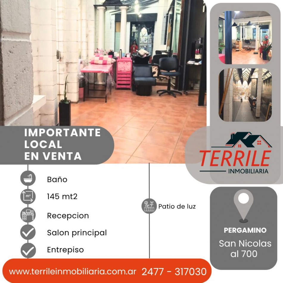 Pergamino Excelente Local en venta - San Nicolas al 700 - Sobre Peatonal 