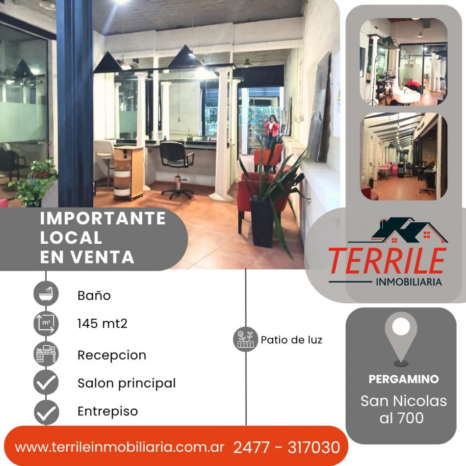 Pergamino Excelente Local en venta - San Nicolas al 700 - Sobre Peatonal 