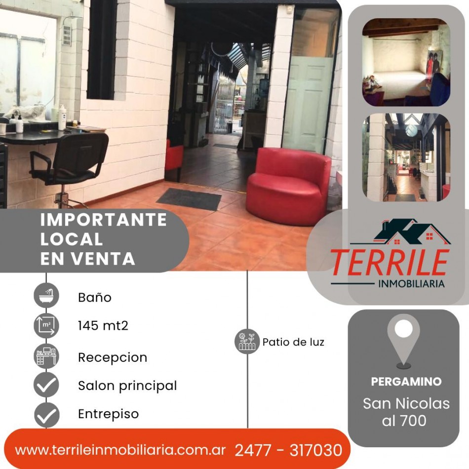 Pergamino Excelente Local en venta - San Nicolas al 700 - Sobre Peatonal 