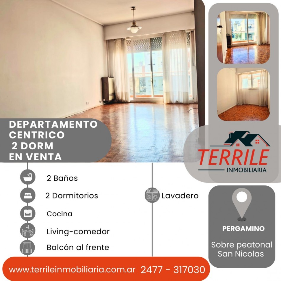 Pergamino Dpto 2 Dorm en venta - Peatonal San Nicolas - San Nicolas al 600 