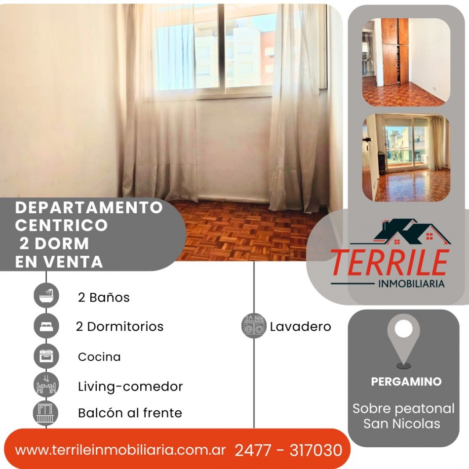 Pergamino Dpto 2 Dorm en venta - Peatonal San Nicolas - San Nicolas al 600 