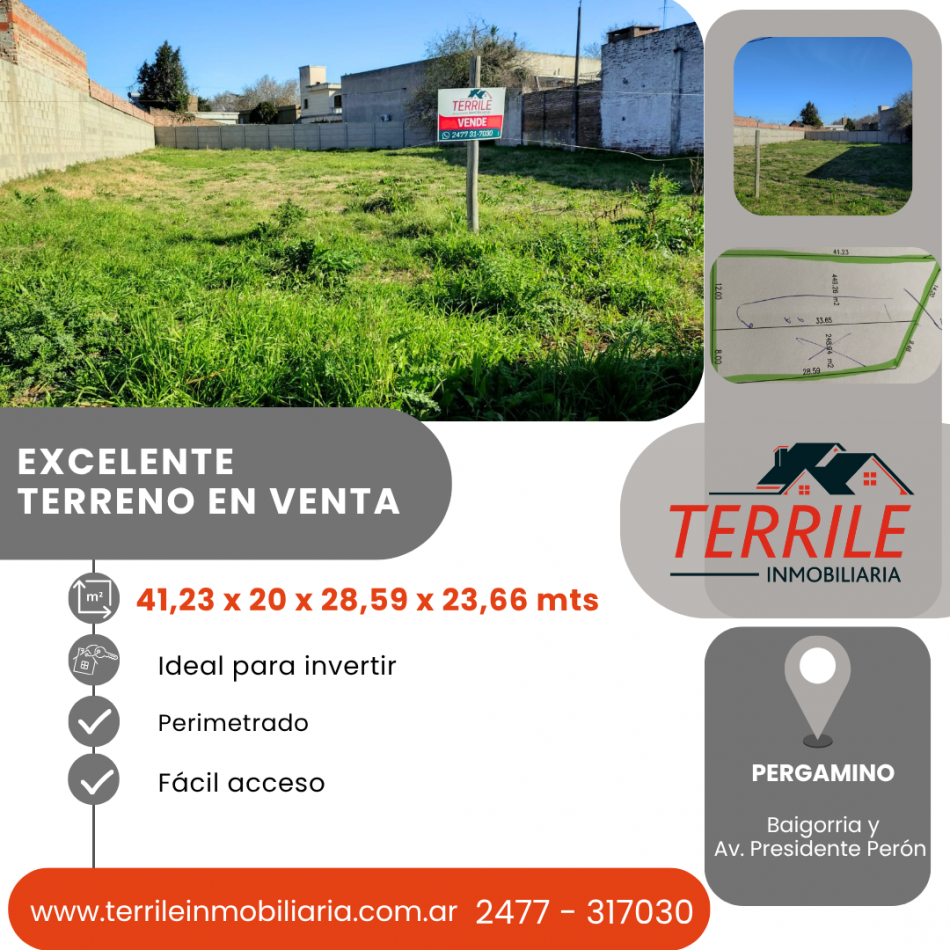 Pergamino Excelente Terreno en venta - Baigorria y Av. Presidente Peron 