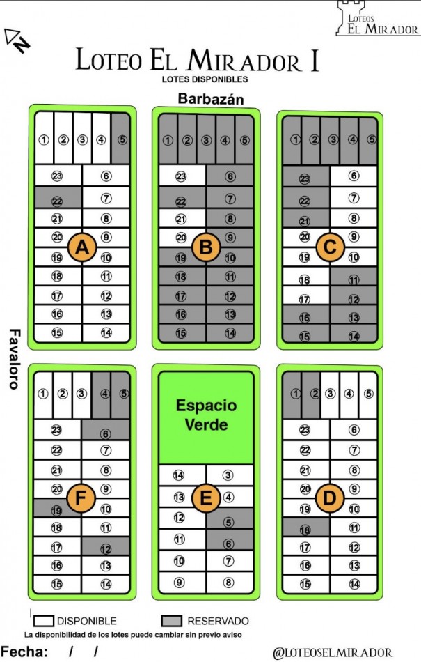 Pergamino Terrenos en venta - Loteo El Mirador 1 - Barbazan y Favaloro 