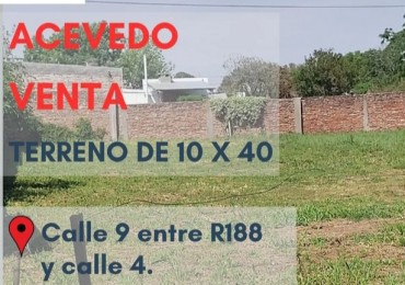 Acevedo Terreno en venta - calle 9 entre Ruta 188 y calle 4 