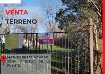 Pergamino Terreno en venta - Matheu entre Ricardo John y Diego de la Fuente