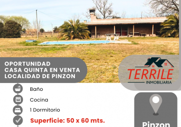 Pinzon Oportunidad Casa quinta en venta c/ pileta - Localidad de Pinzon  